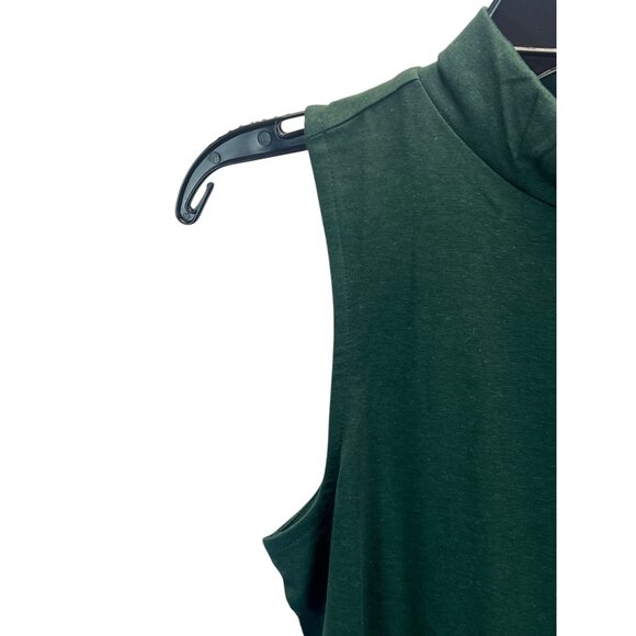 Silver Jeans Co. Sleeveless Mock Neck Green Knit Top Size M Casual Office - Picture 3 of 9